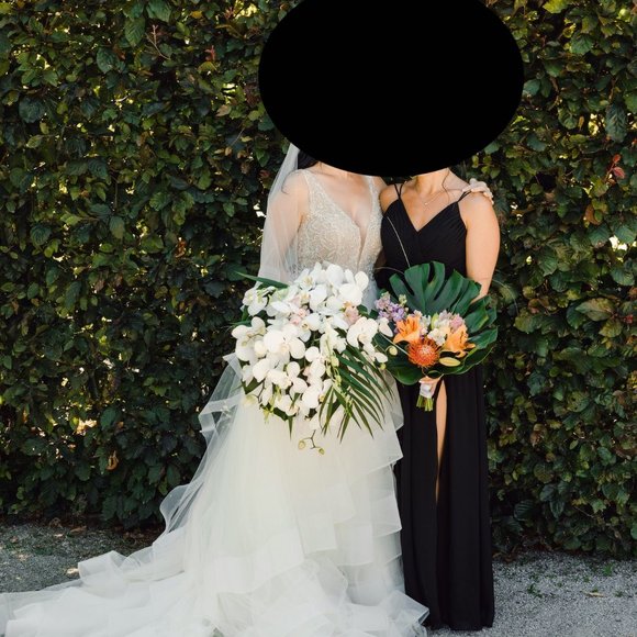 JJs House A-Line V-Neck Floor Length Chiffon with Lace back Bridesmaid Dress - Picture 6 of 8